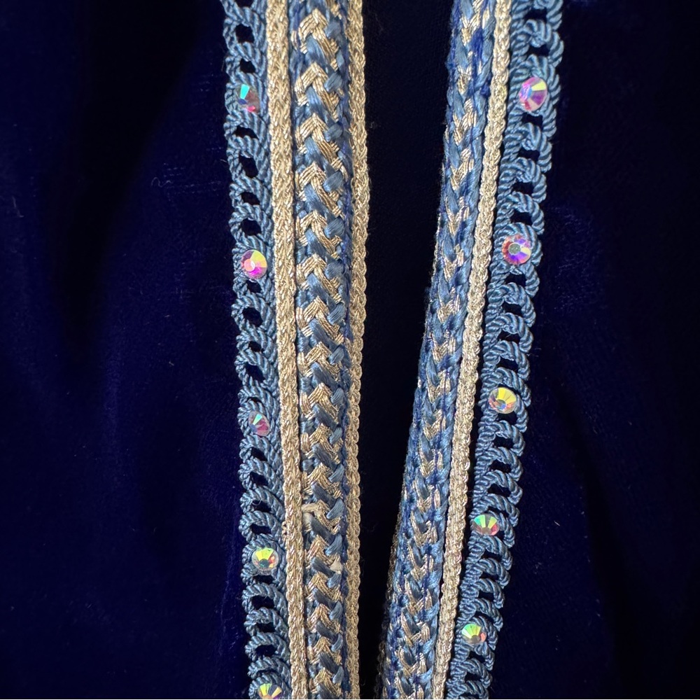Diamantine Moroccan Velvet Cape One Size Embroidered Kaftan Boho Maximalist - Picture 5 of 12
